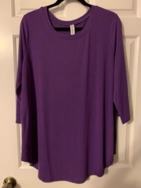 Zenana Premium 3/4 sleeve purple tunic